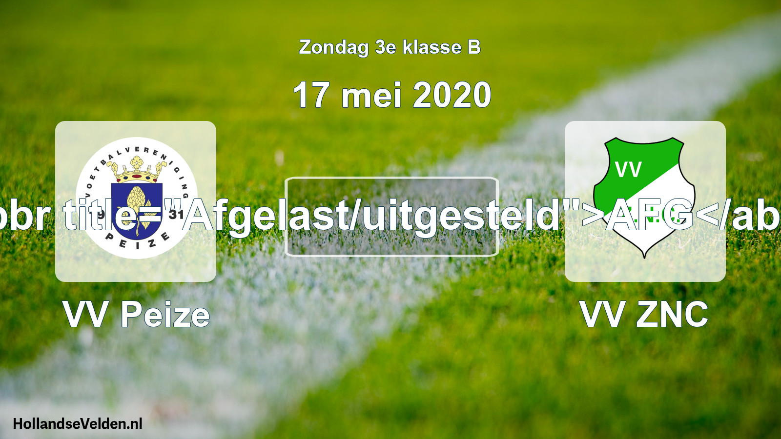 Scheduled Match: VV Peize - VV ZNC (17 May 2020)