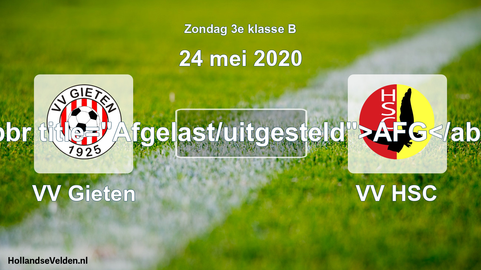 Scheduled Match: VV Gieten - VV HSC (24 May 2020)