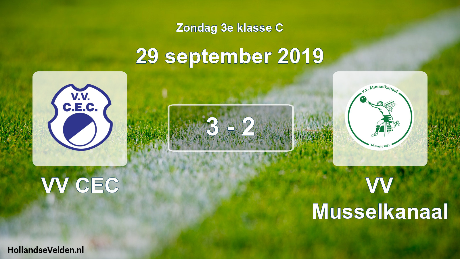 Total number of matches played: VV CEC - VV Musselkanaal 3 - 2 (29 September 2019)