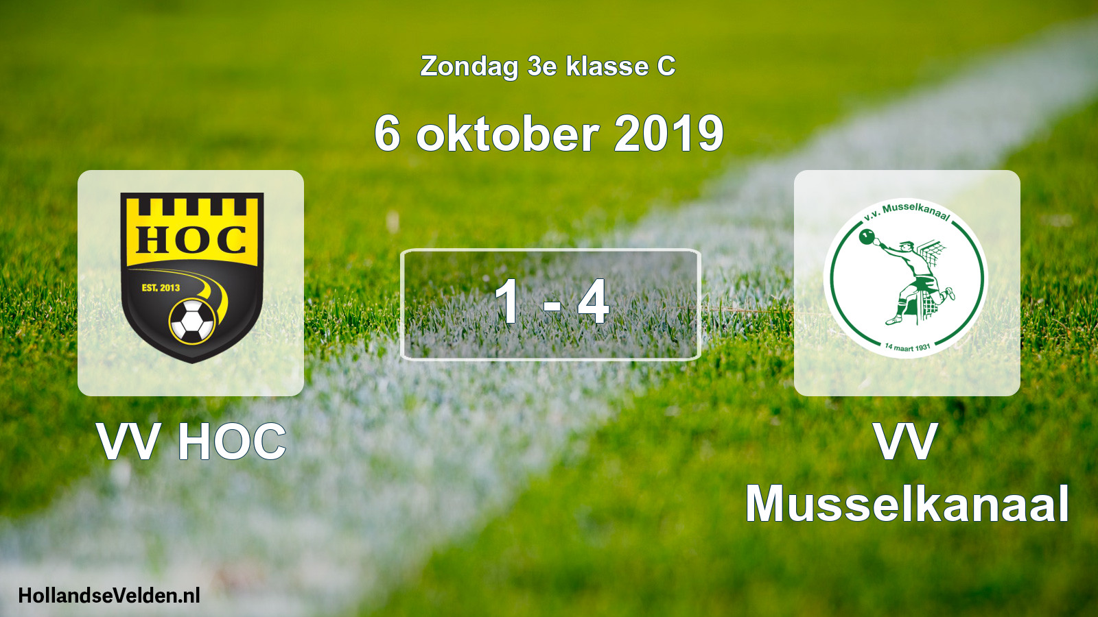 Total number of matches played: VV HOC - VV Musselkanaal 1 - 4 (6 October 2019)