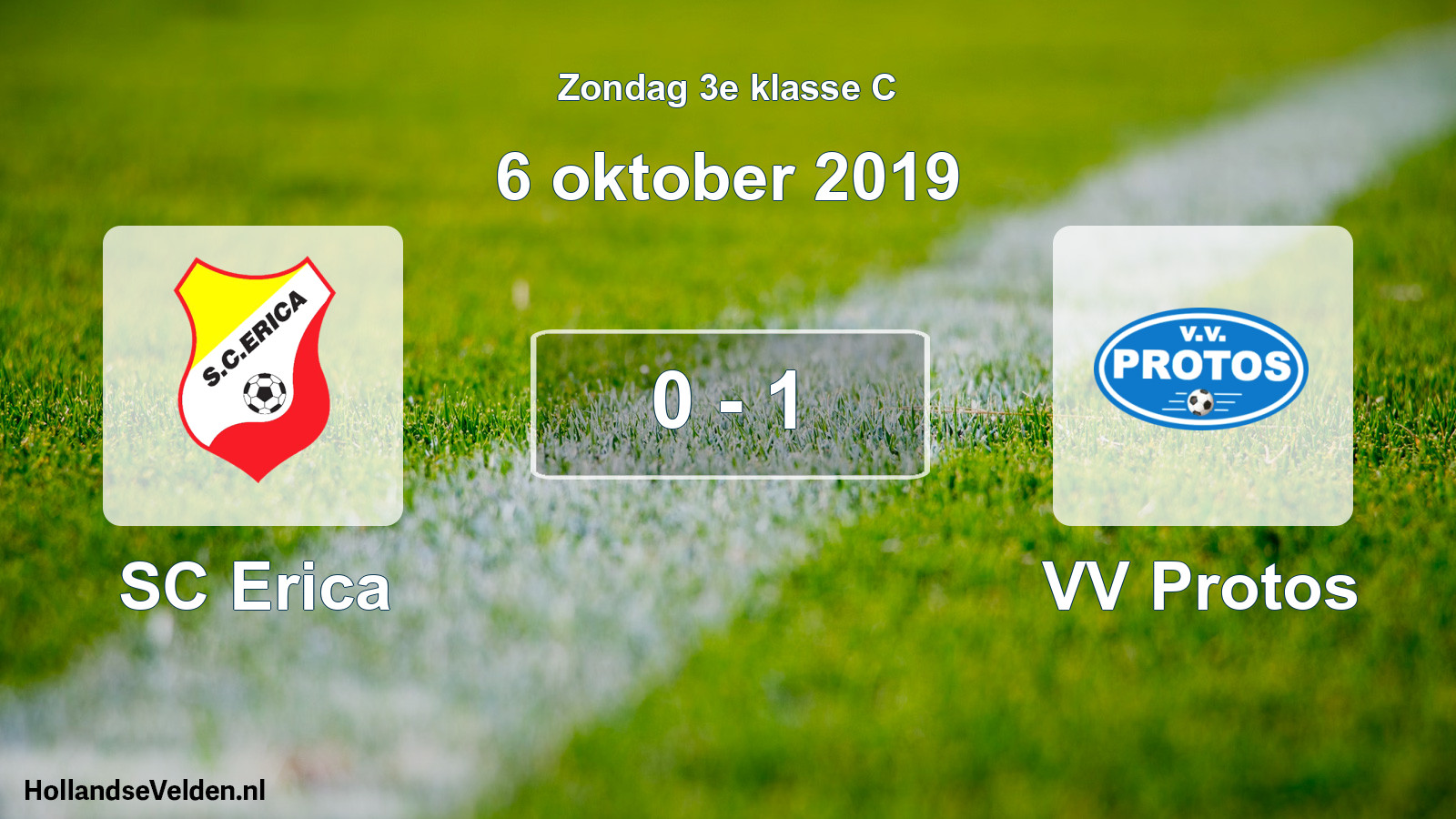 Total number of matches played: SC Erica - VV Protos 0 - 1 (6 October 2019)