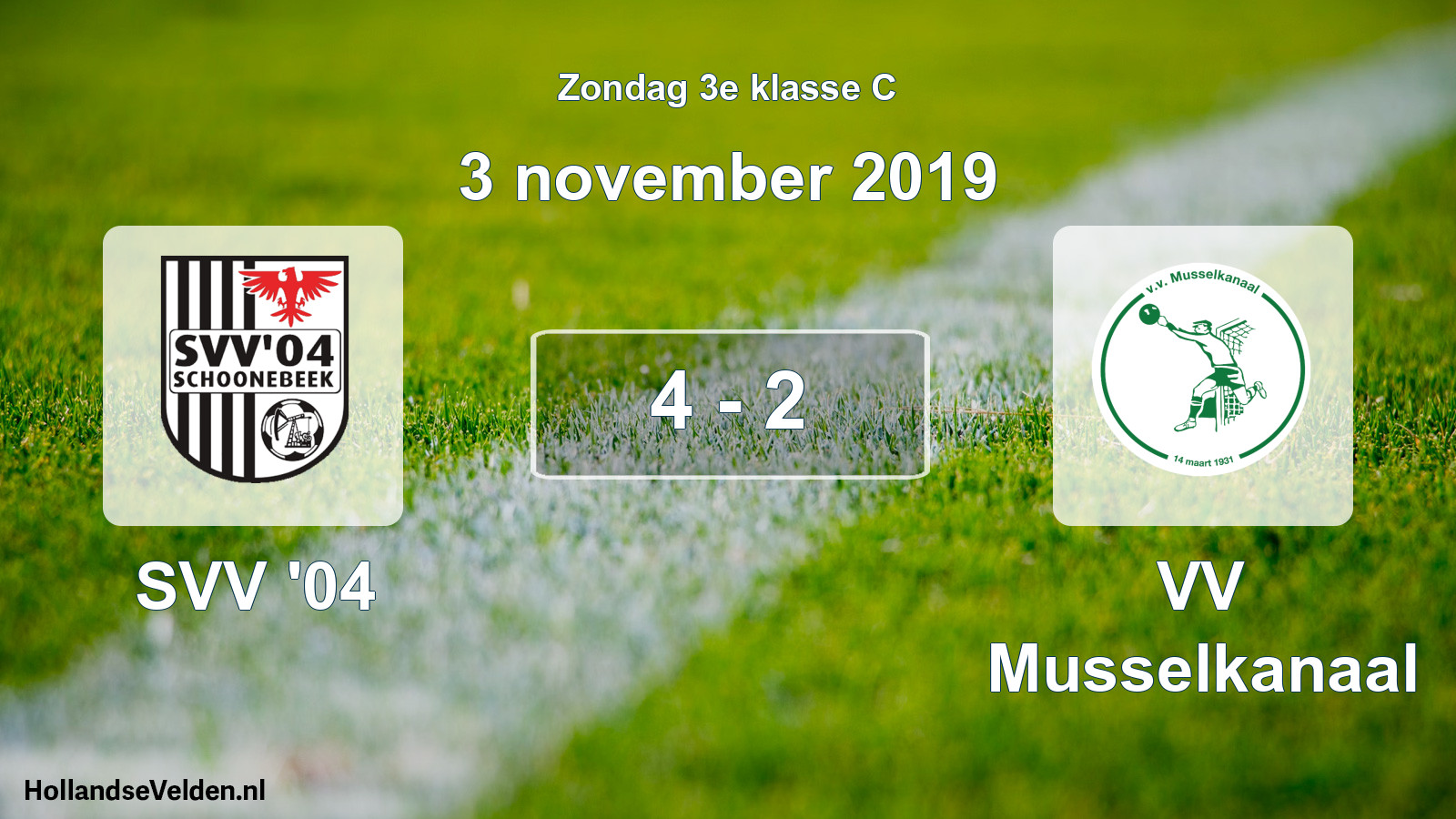 Total number of matches played: SVV '04 - VV Musselkanaal 4 - 2 (3 November 2019)