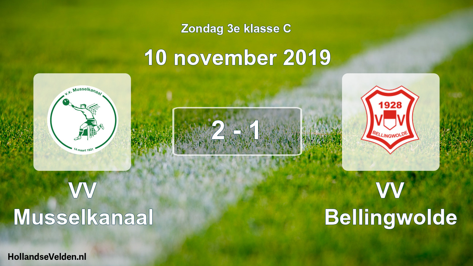 Total number of matches played: VV Musselkanaal - VV Bellingwolde 2 - 1 (10 November 2019)