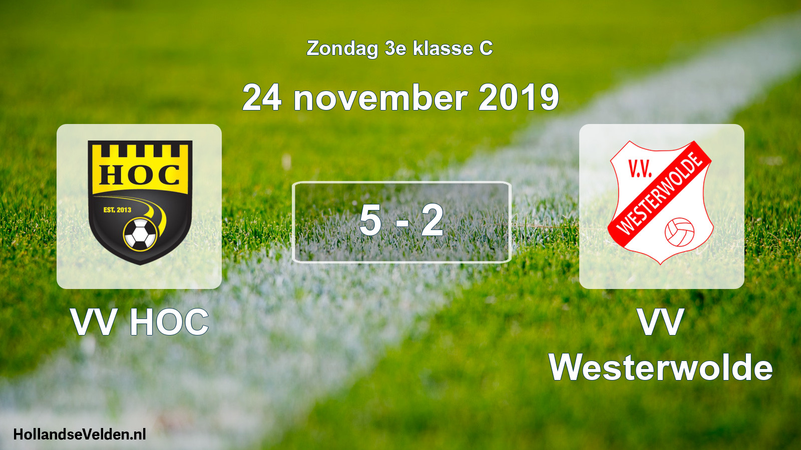 Total number of matches played: VV HOC - VV Westerwolde 5 - 2 (24 November 2019)
