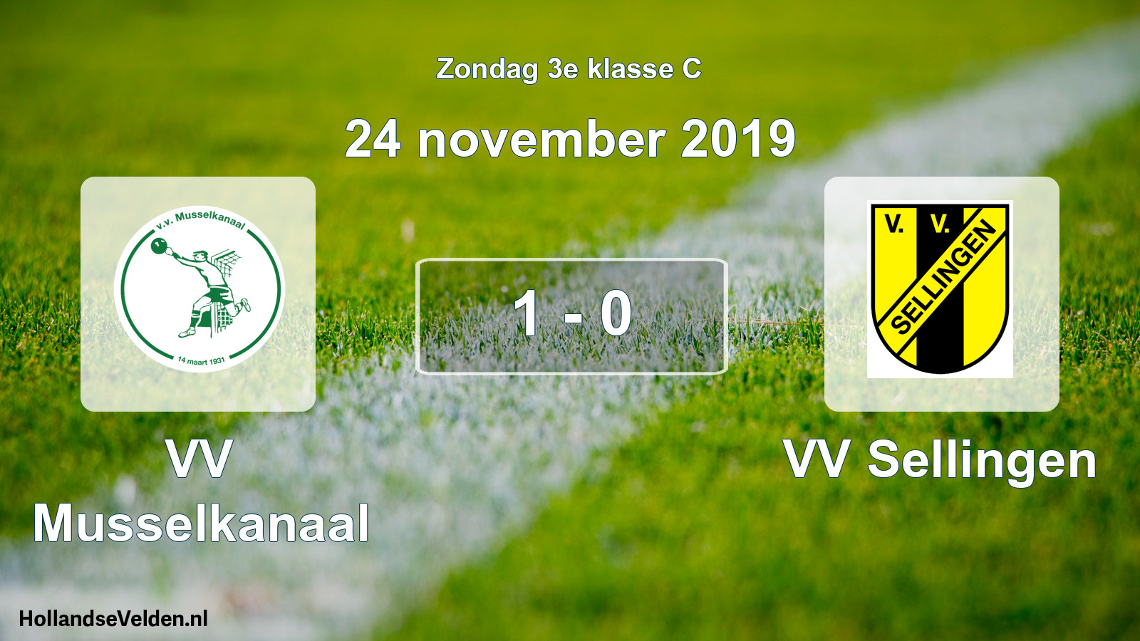 Total number of matches played: VV Musselkanaal - VV Sellingen 1 - 0 (24 November 2019)