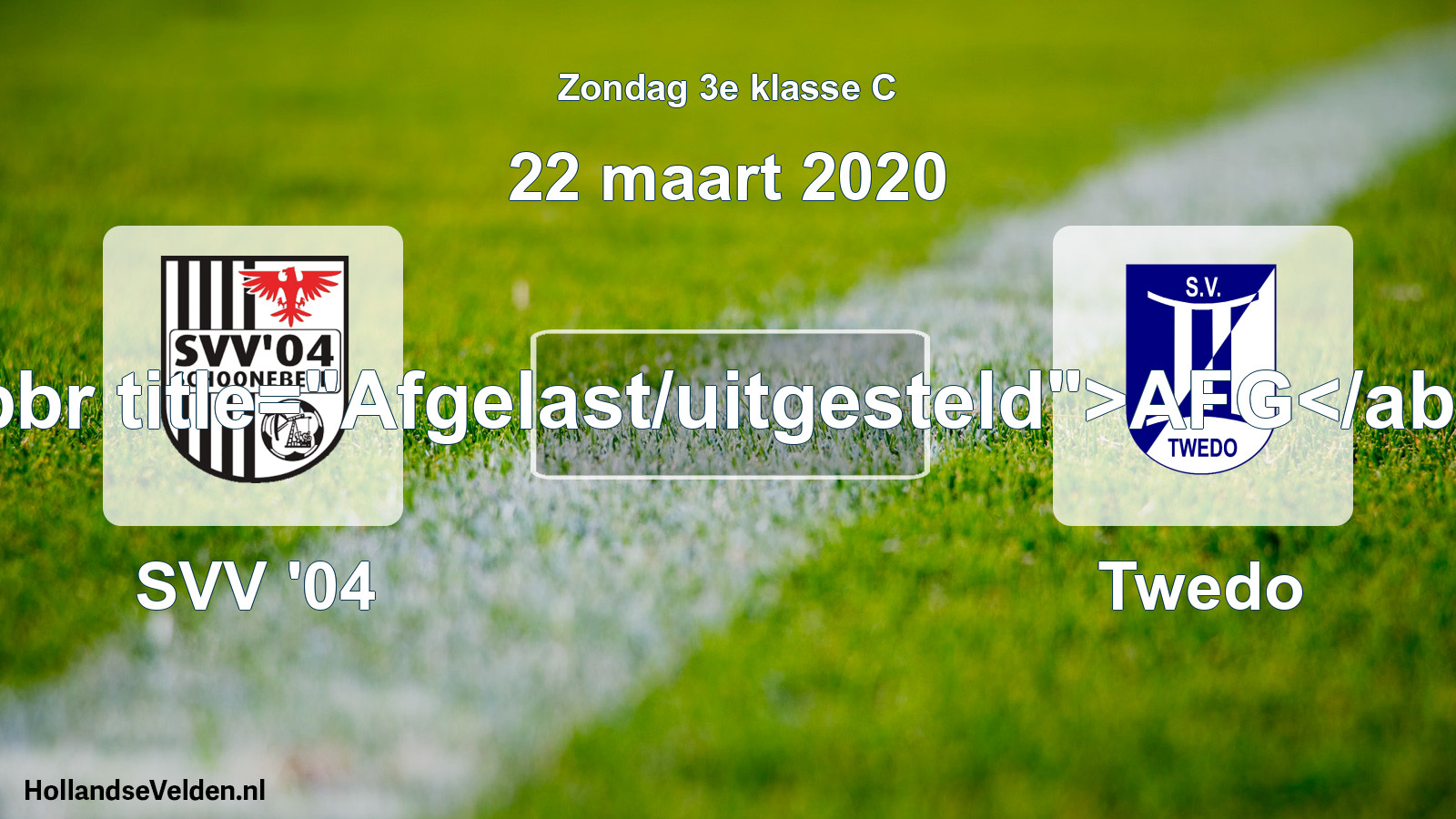Scheduled Match: SVV '04 - Twedo (22 March 2020)