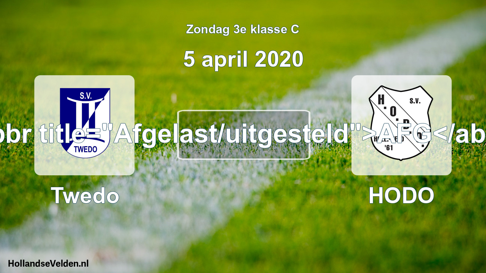 Scheduled Match: Twedo - HODO (5 April 2020)