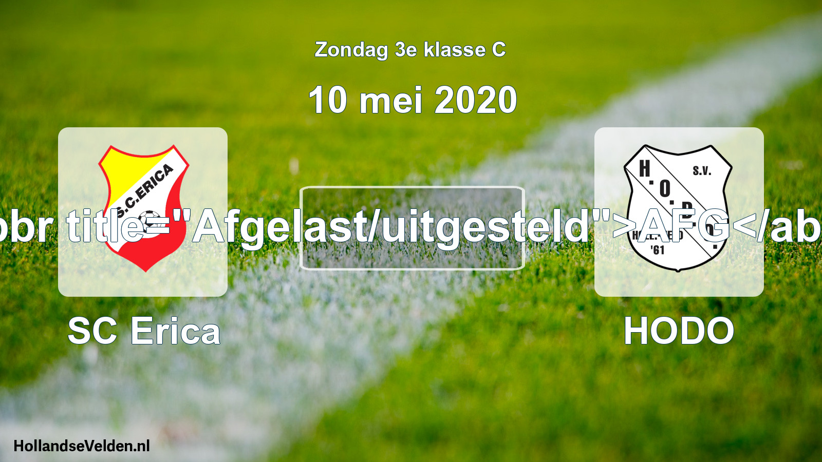 Scheduled Match: SC Erica - HODO (10 May 2020)