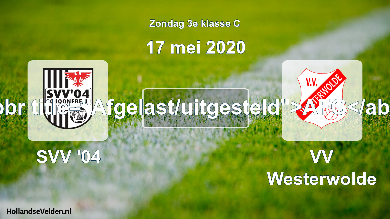 Scheduled Match: SVV '04 - VV Westerwolde (17 May 2020)