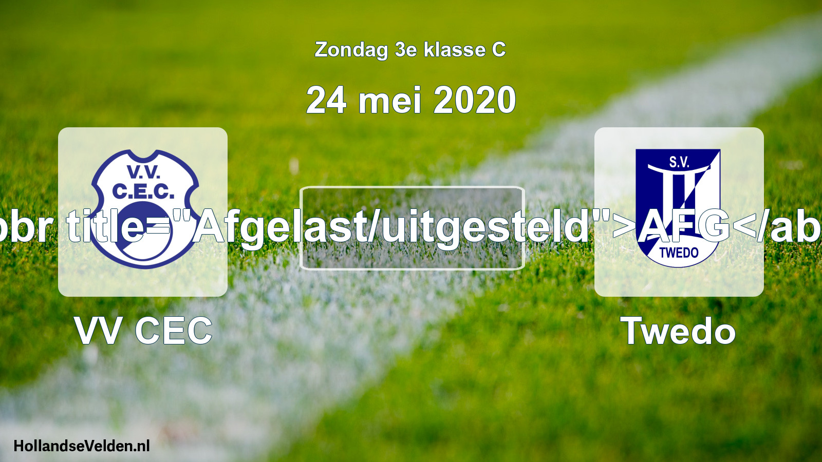 Scheduled Match: VV CEC - Twedo (24 May 2020)