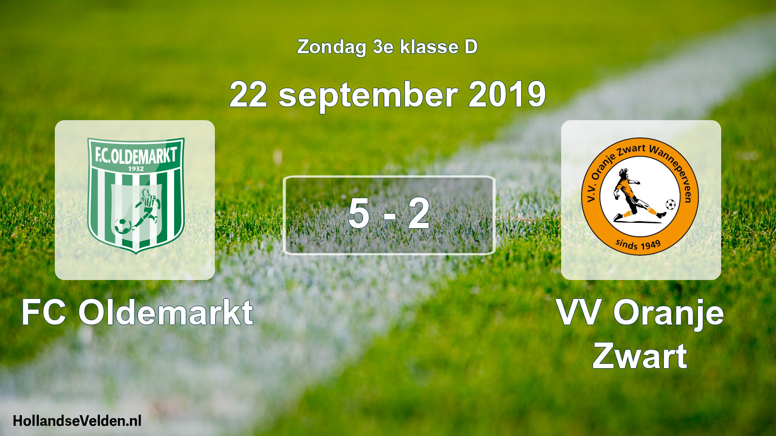 Total number of matches played: FC Oldemarkt - VV Oranje Zwart 5 - 2 (22 September 2019)