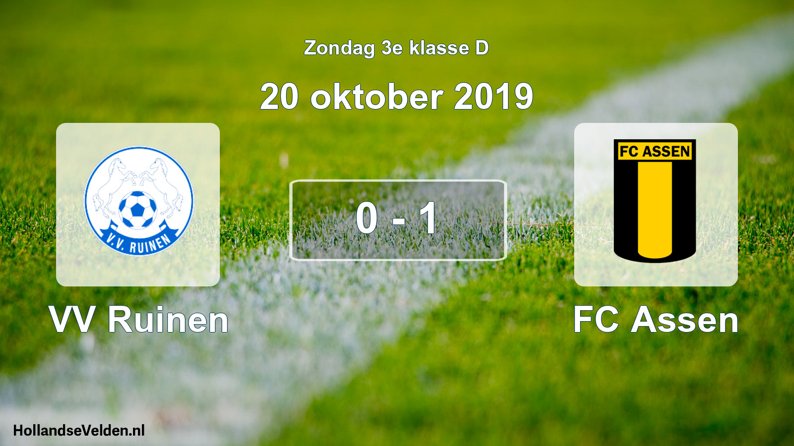 Total number of matches played: VV Ruinen - FC Assen 0 - 1 (20 October 2019)