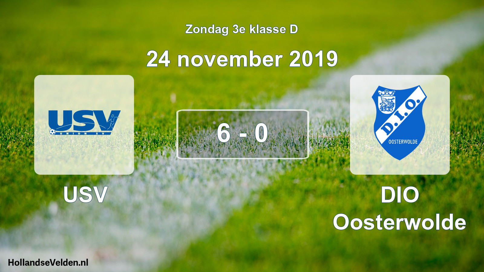 Total number of matches played: USV - DIO Oosterwolde 6 - 0 (24 November 2019)