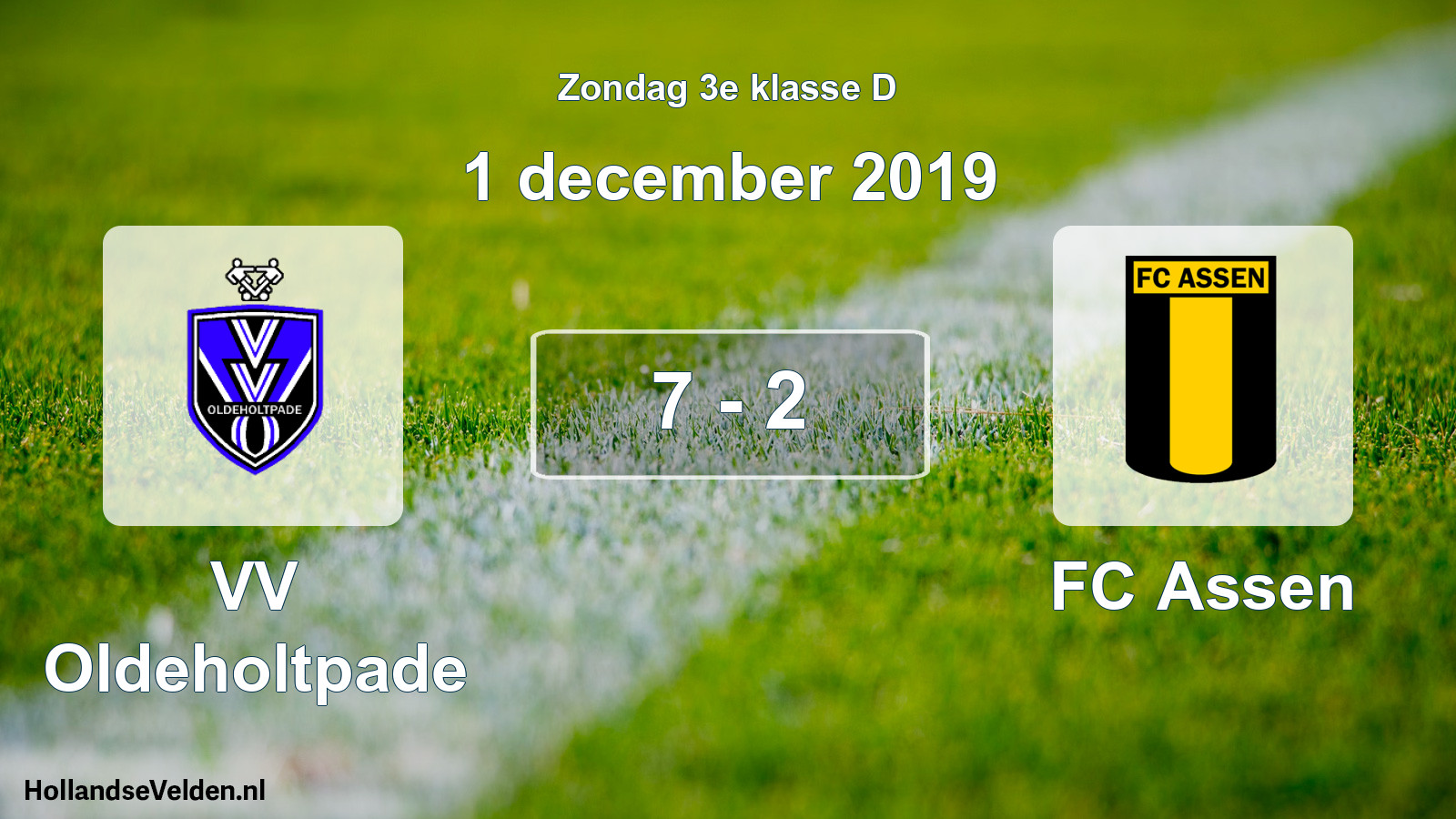 Total number of matches played: VV Oldeholtpade - FC Assen 7 - 2 (1 December 2019)
