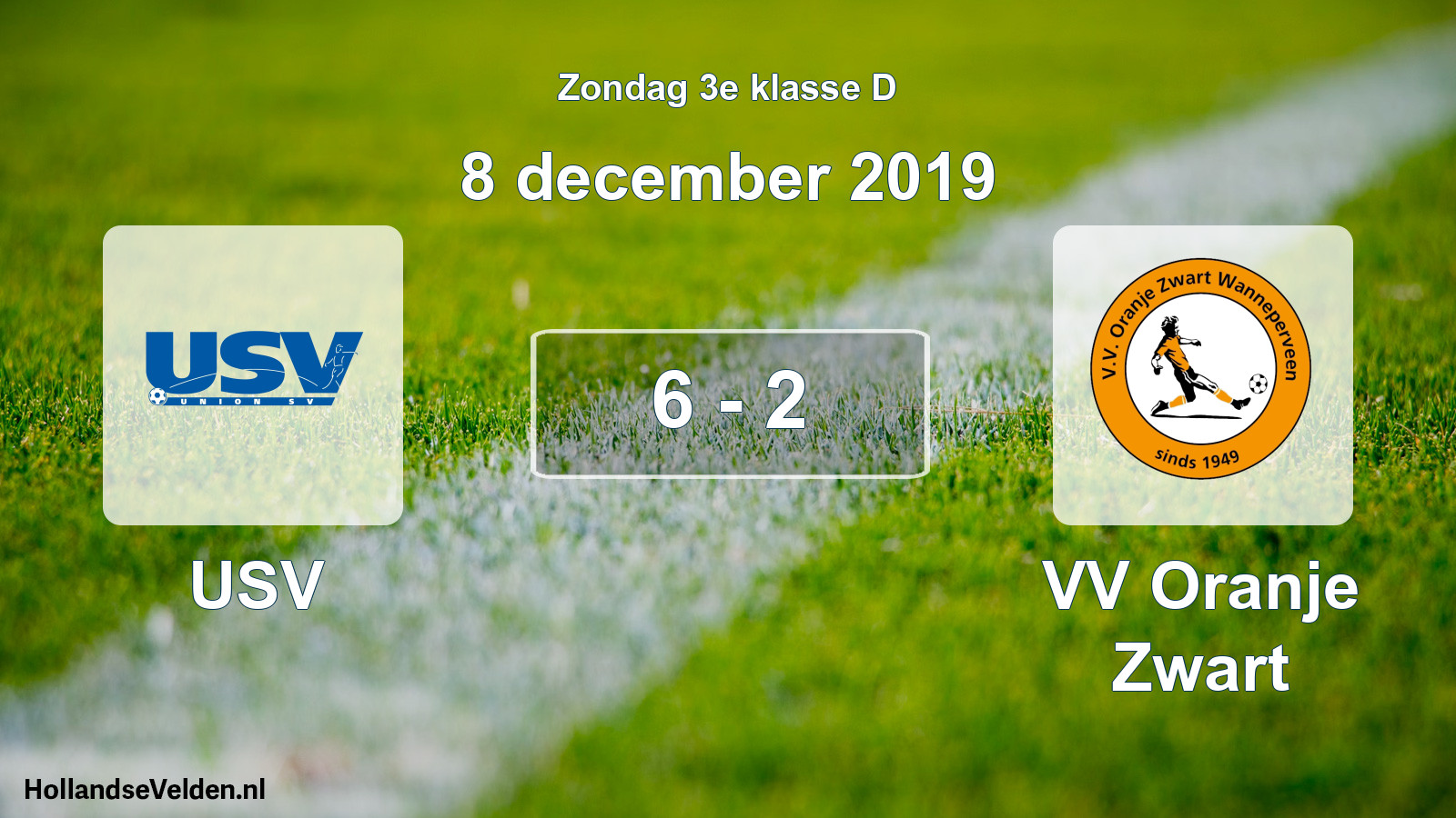 Total number of matches played: USV - VV Oranje Zwart 6 - 2 (8 December 2019)