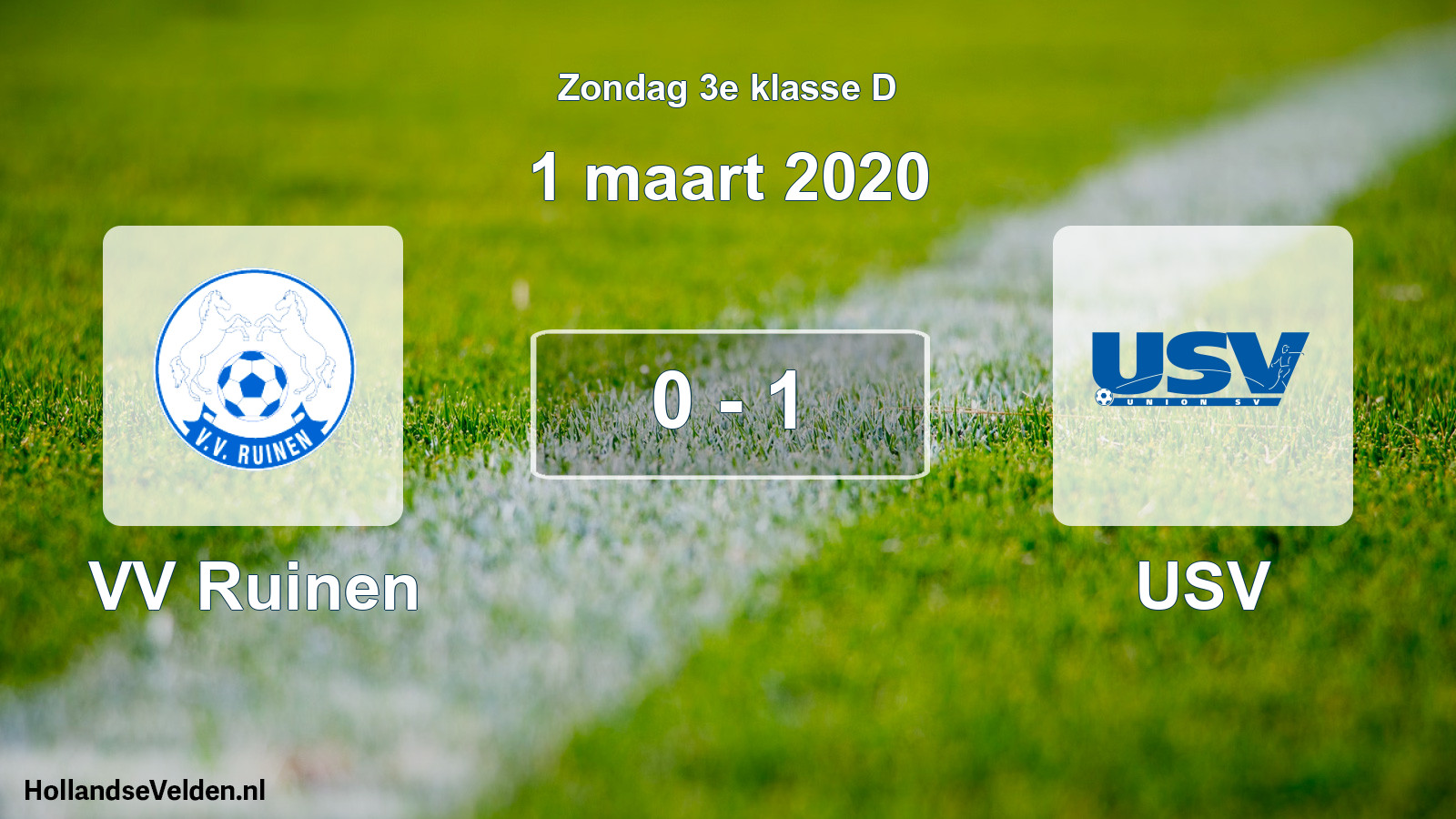 Total number of matches played: VV Ruinen - USV 0 - 1 (1 March 2020)