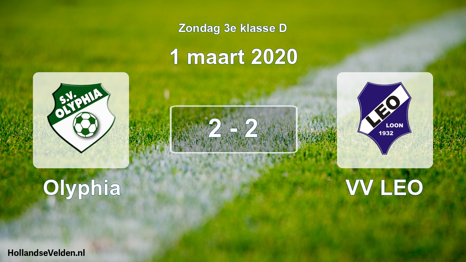 Total number of matches played: Olyphia - VV LEO 2 - 2 (1 March 2020)
