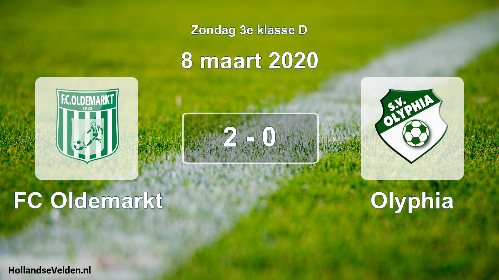 Total number of matches played: FC Oldemarkt - Olyphia 2 - 0 (8 March 2020)