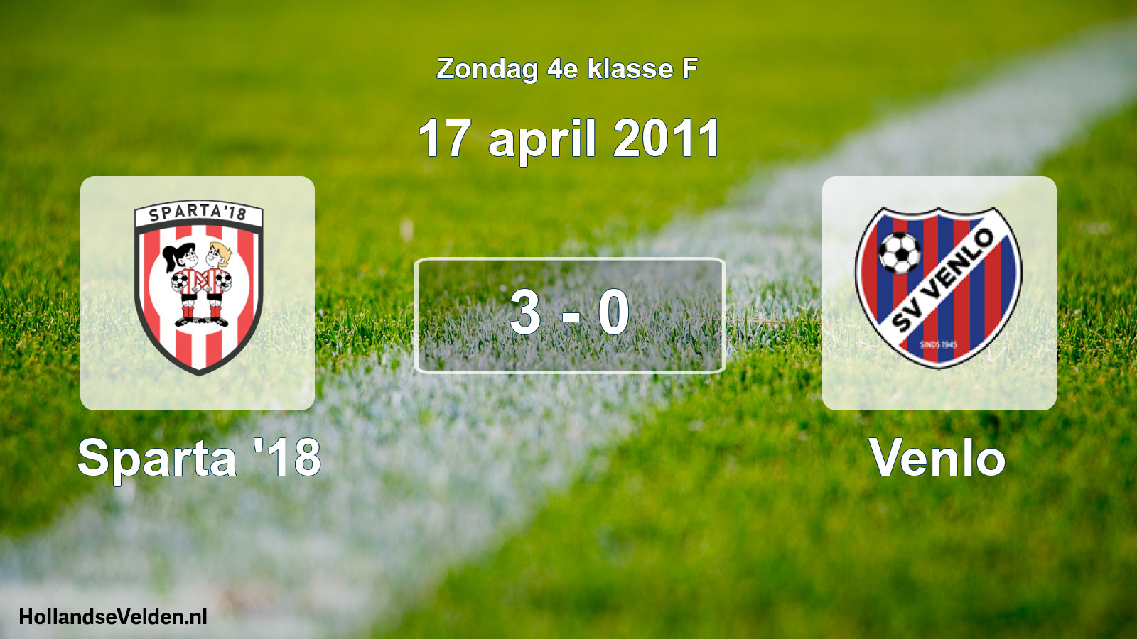 Total number of matches played: Sparta '18 - Venlo 3 - 0 (17 April 2011)