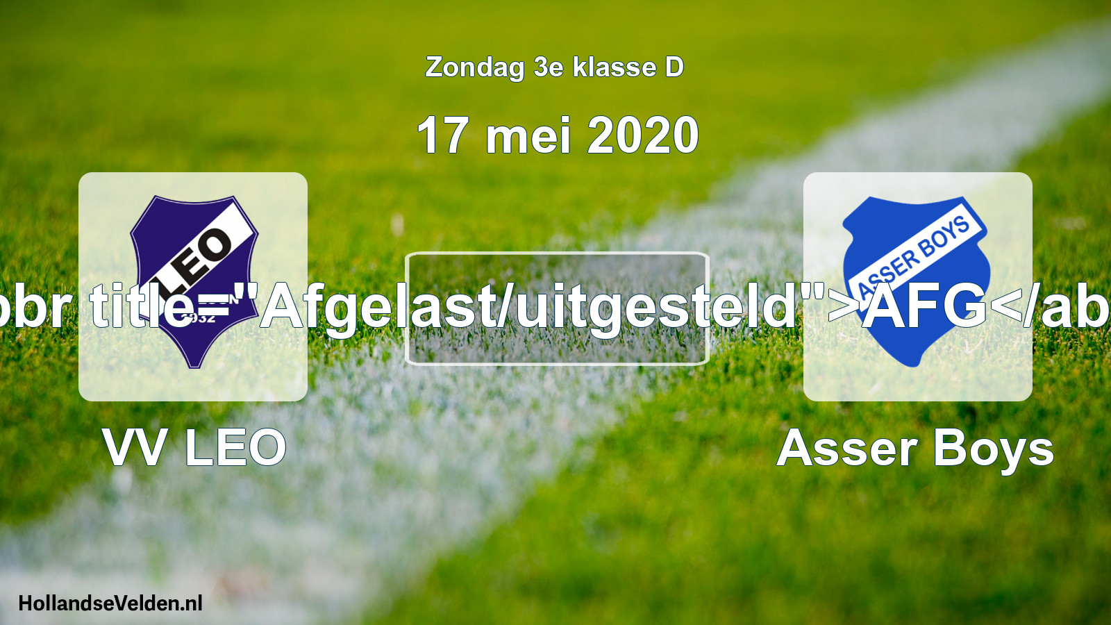 Scheduled Match: VV LEO - Asser Boys (17 May 2020)