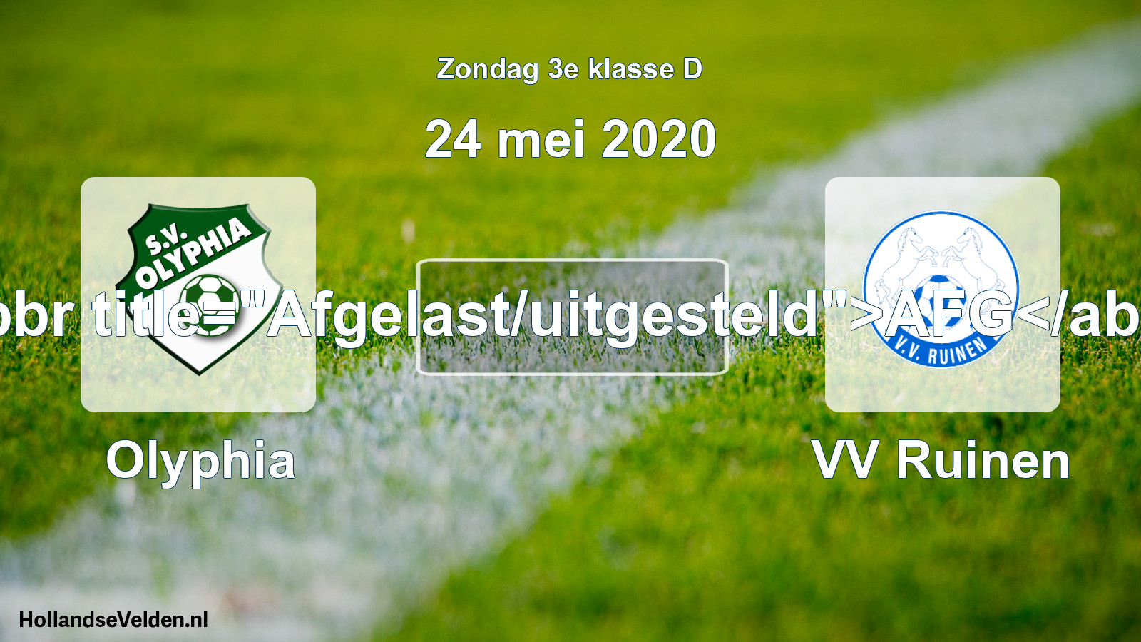 Scheduled Match: Olyphia - VV Ruinen (24 May 2020)