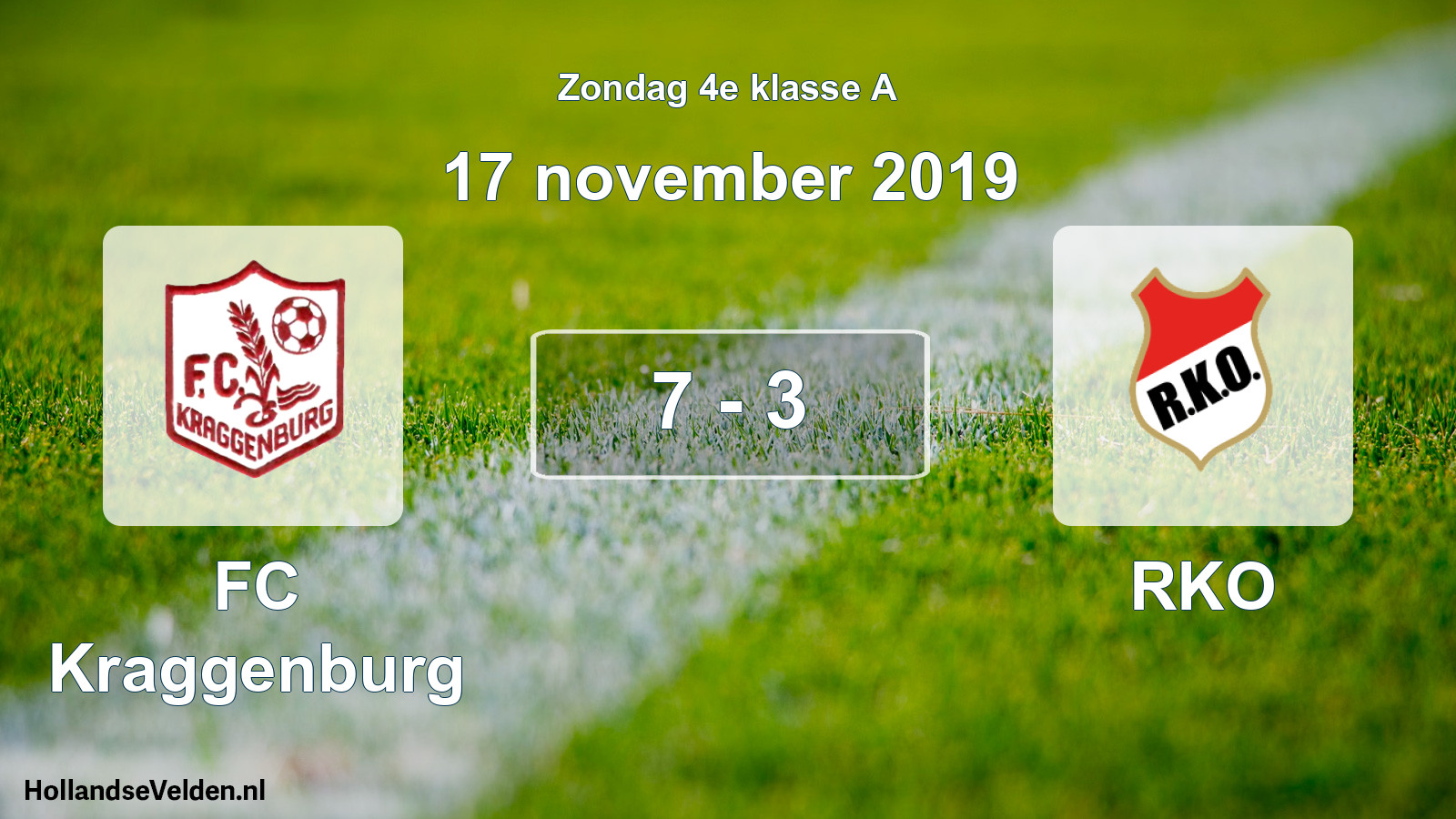 Total number of matches played: FC Kraggenburg - RKO 7 - 3 (17 November 2019)