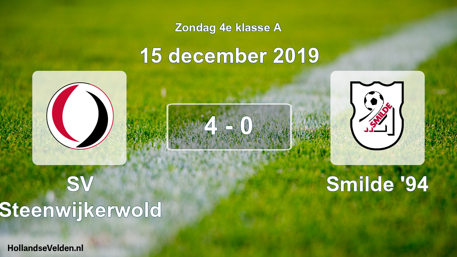 Total number of matches played: SV Steenwijkerwold - Smilde '94 4 - 0 (15 December 2019)