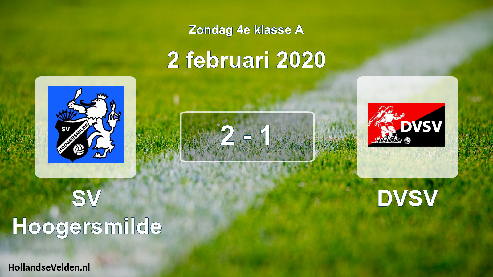 Total number of matches played: SV Hoogersmilde - DVSV 2 - 1 (2 February 2020)