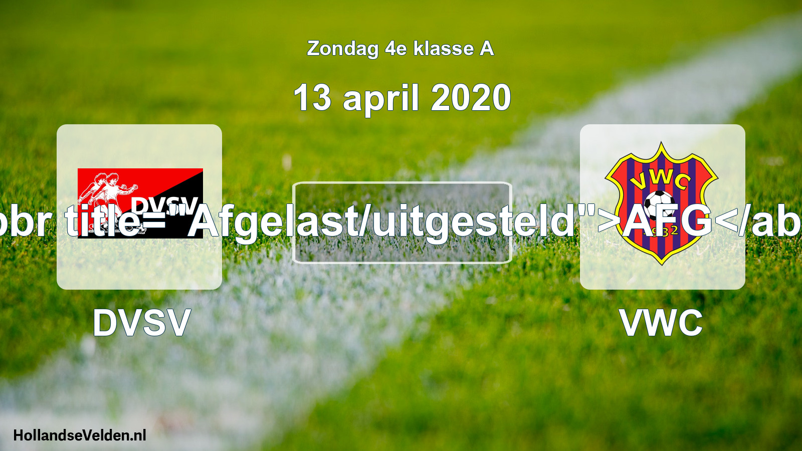 Scheduled Match: DVSV - VWC (13 April 2020)