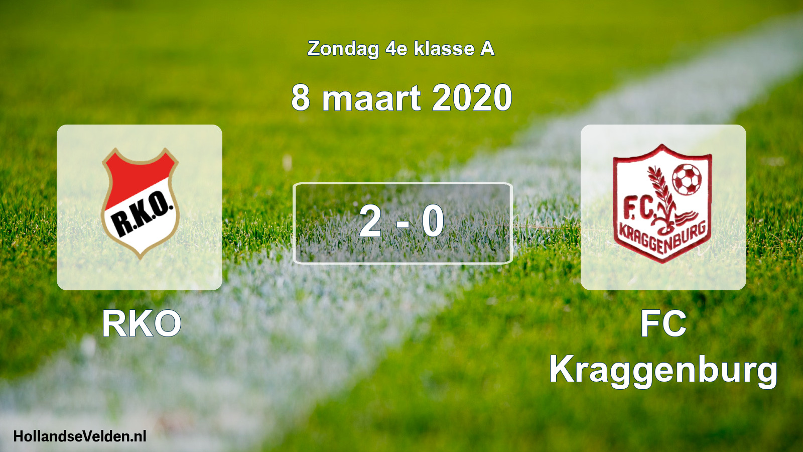 Total number of matches played: RKO - FC Kraggenburg 2 - 0 (8 March 2020)