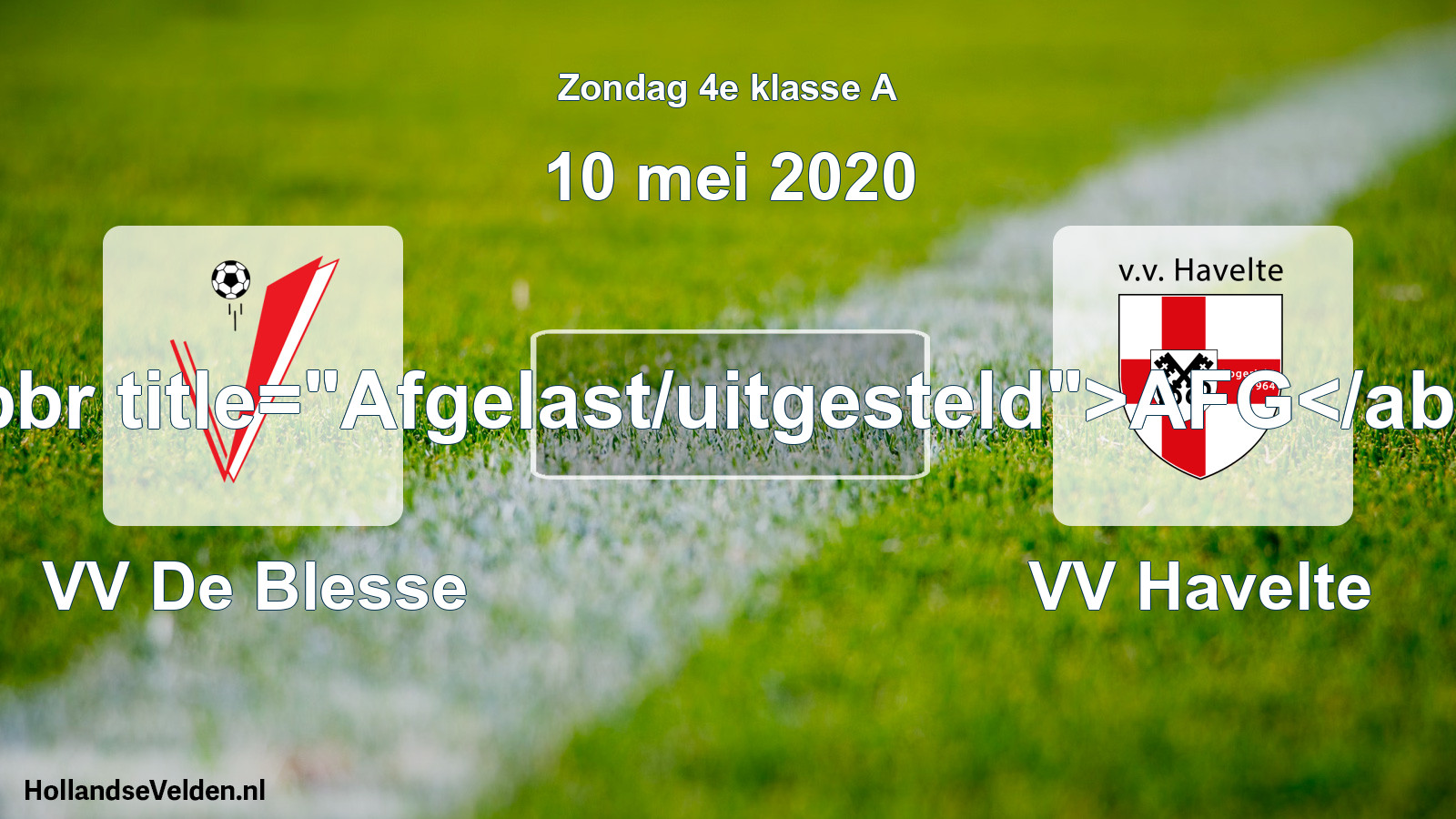 Scheduled Match: VV De Blesse - VV Havelte (10 May 2020)