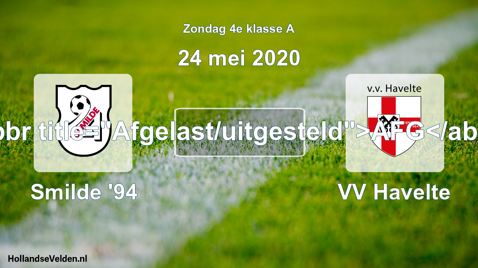 Scheduled Match: Smilde '94 - VV Havelte (24 May 2020)