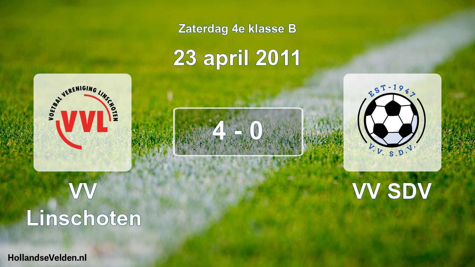 Total number of matches played: VV Linschoten - VV SDV 4 - 0 (23 April 2011)