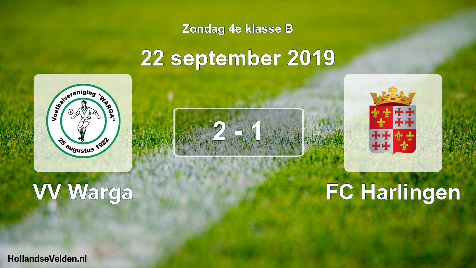 Total number of matches played: VV Warga - FC Harlingen 2 - 1 (22 September 2019)