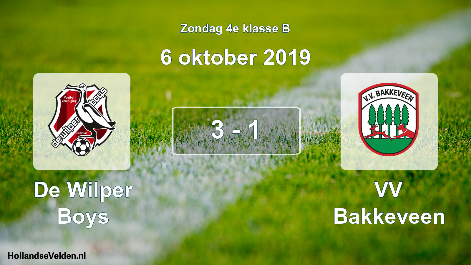 Total number of matches played: De Wilper Boys - VV Bakkeveen 3 - 1 (6 October 2019)