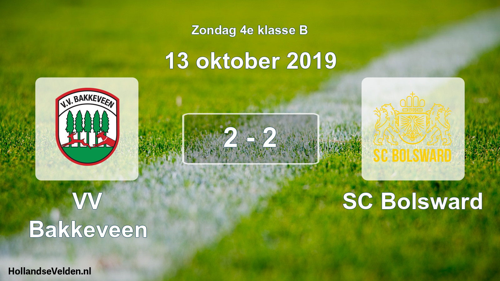 Total number of matches played: VV Bakkeveen - SC Bolsward 2 - 2 (13 October 2019)