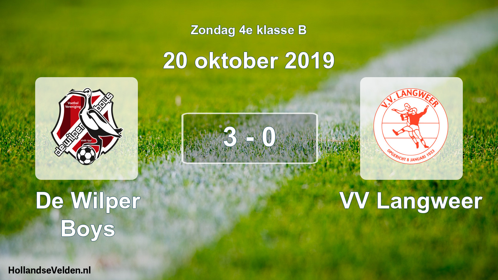 Total number of matches played: De Wilper Boys - VV Langweer 3 - 0 (20 October 2019)