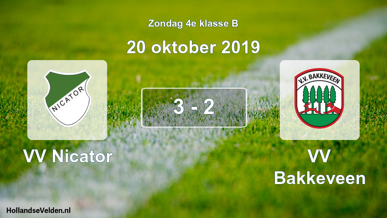 Total number of matches played: VV Nicator - VV Bakkeveen 3 - 2 (20 October 2019)