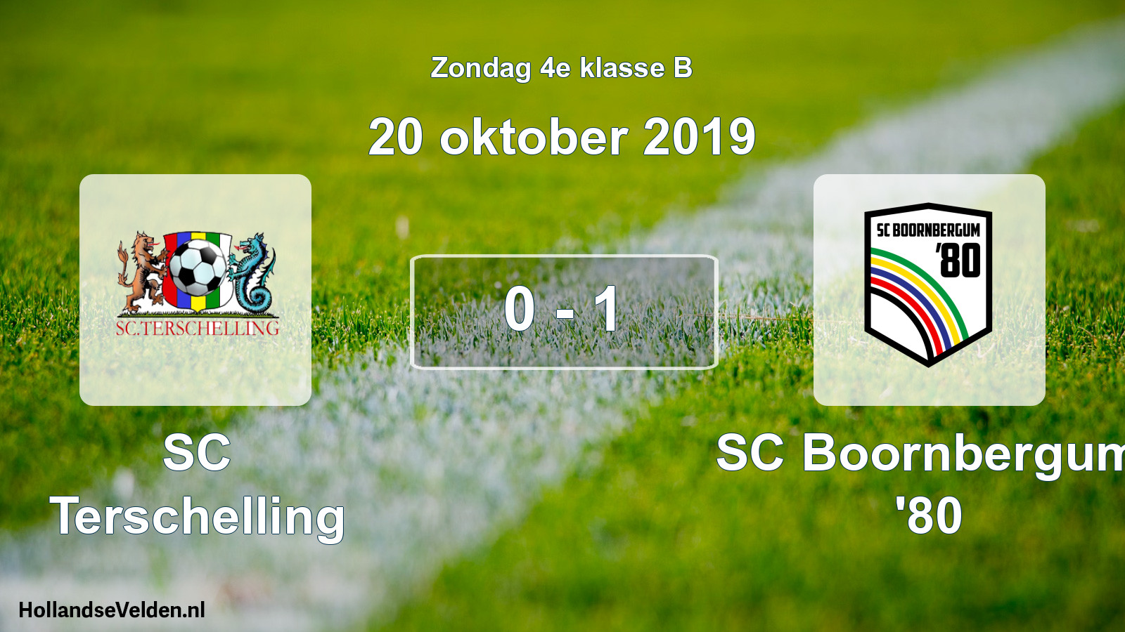 Total number of matches played: SC Terschelling - SC Boornbergum '80 0 - 1 (20 October 2019)