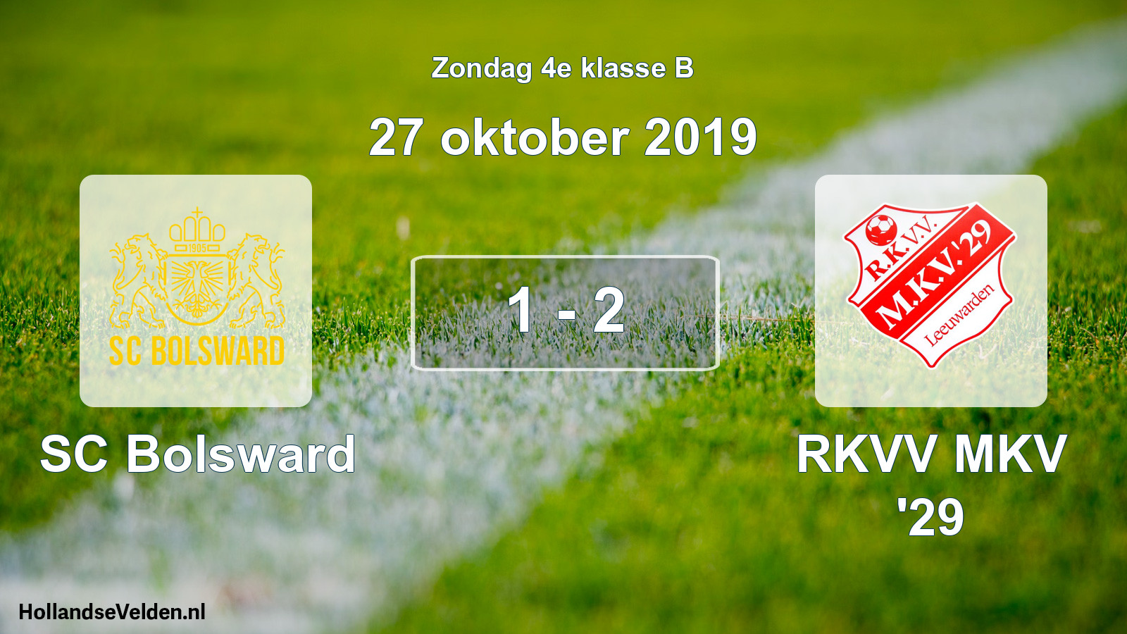 Total number of matches played: SC Bolsward - RKVV MKV '29 1 - 2 (27 October 2019)