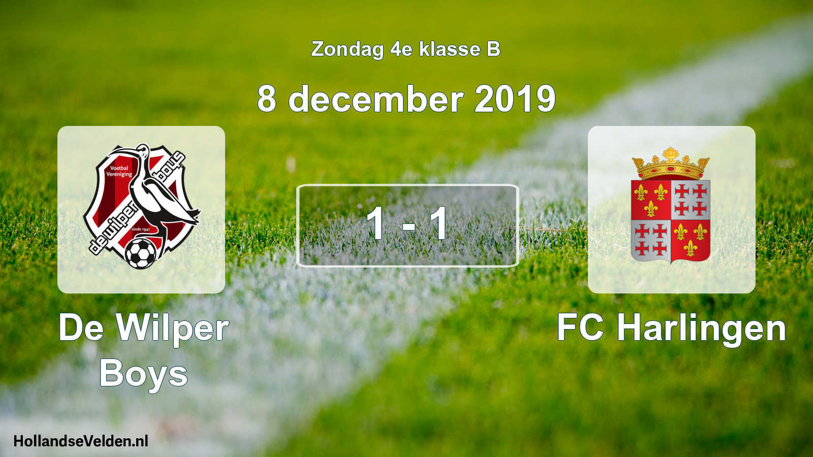 Total number of matches played: De Wilper Boys - FC Harlingen 1 - 1 (8 December 2019)