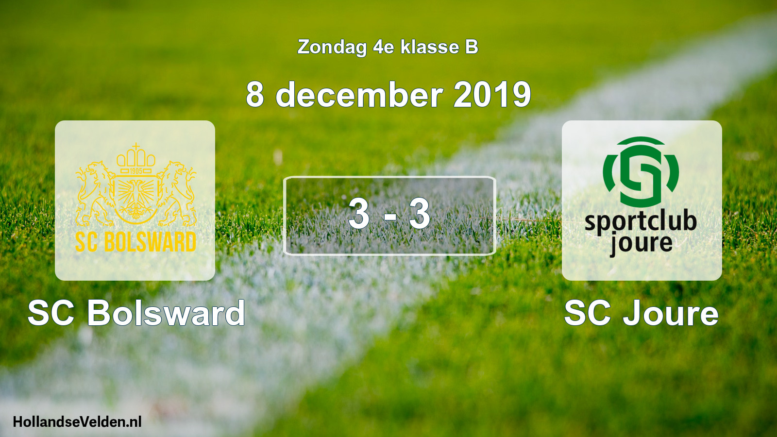 Total number of matches played: SC Bolsward - SC Joure 3 - 3 (8 December 2019)