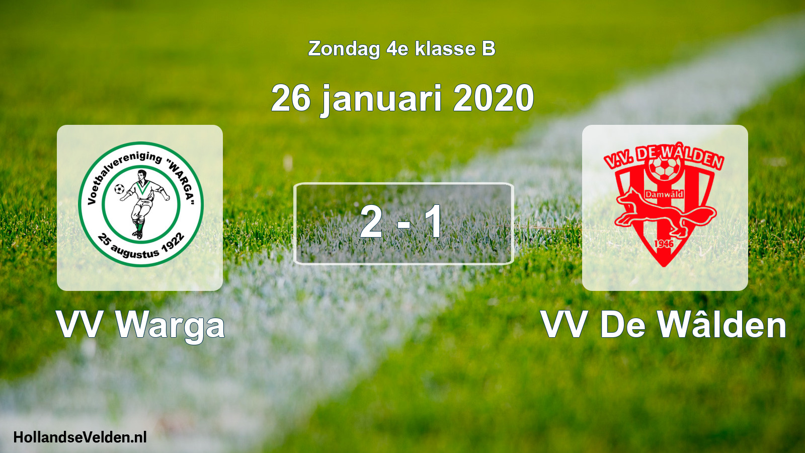 Total number of matches played: VV Warga - VV De Wâlden 2 - 1 (26 January 2020)