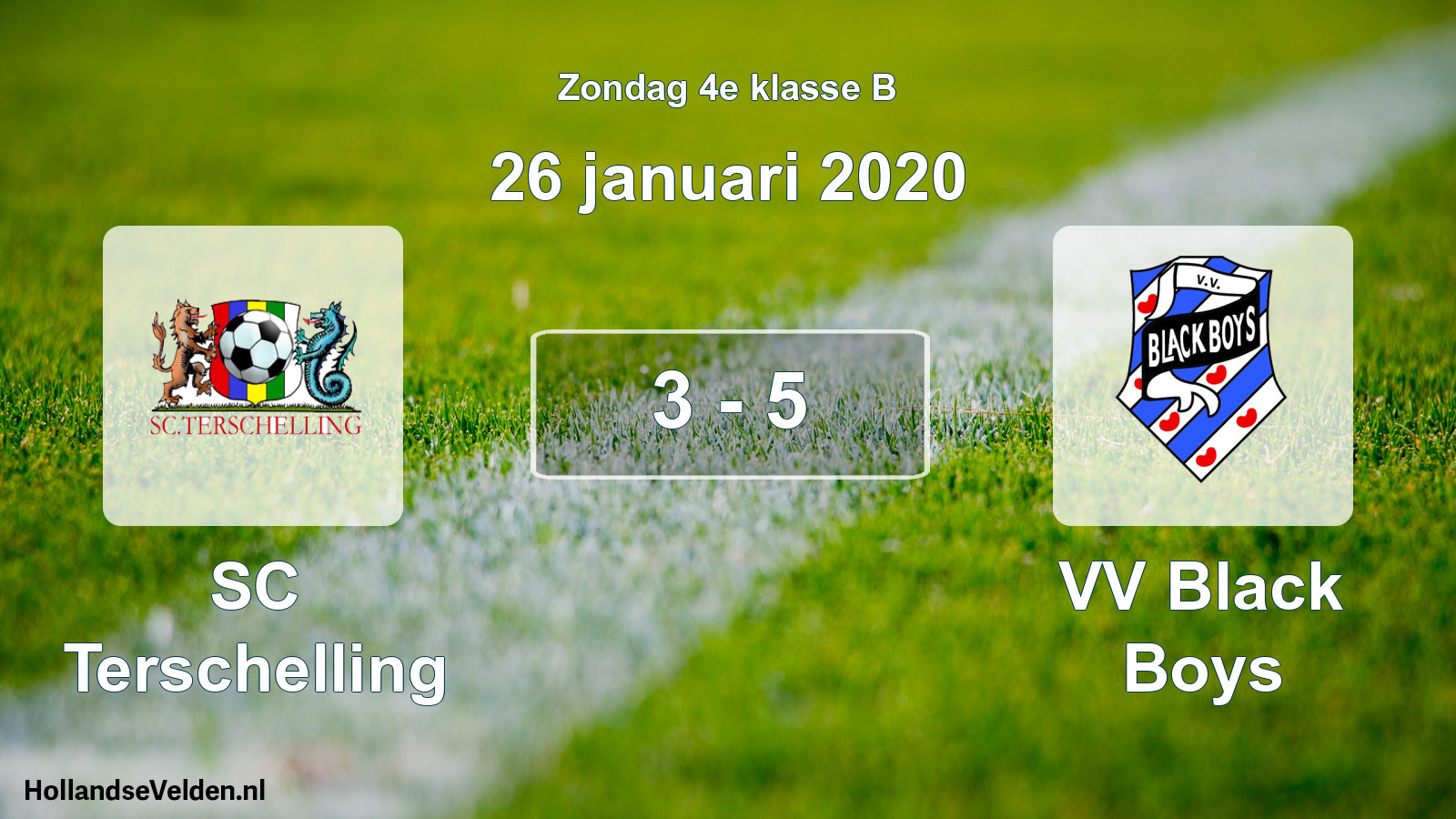 Total number of matches played: SC Terschelling - VV Black Boys 3 - 5 (26 January 2020)
