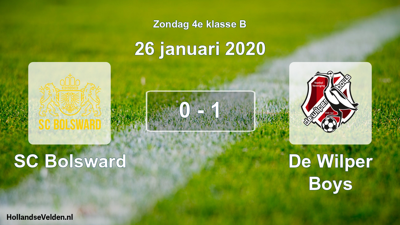 Total number of matches played: SC Bolsward - De Wilper Boys 0 - 1 (26 January 2020)