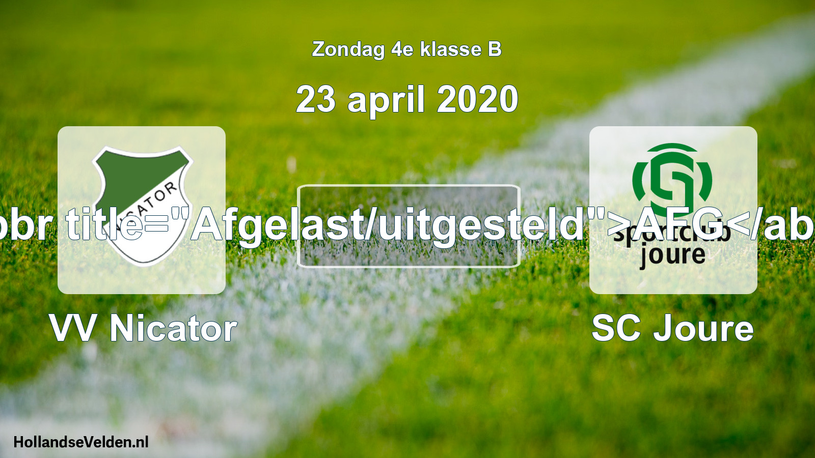 Scheduled Match: VV Nicator - SC Joure (23 April 2020)
