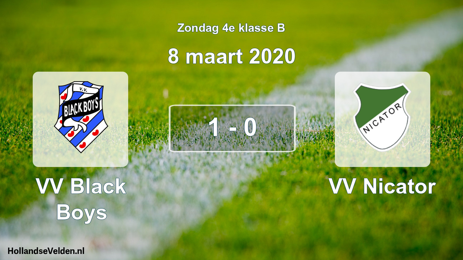 Total number of matches played: VV Black Boys - VV Nicator 1 - 0 (8 March 2020)