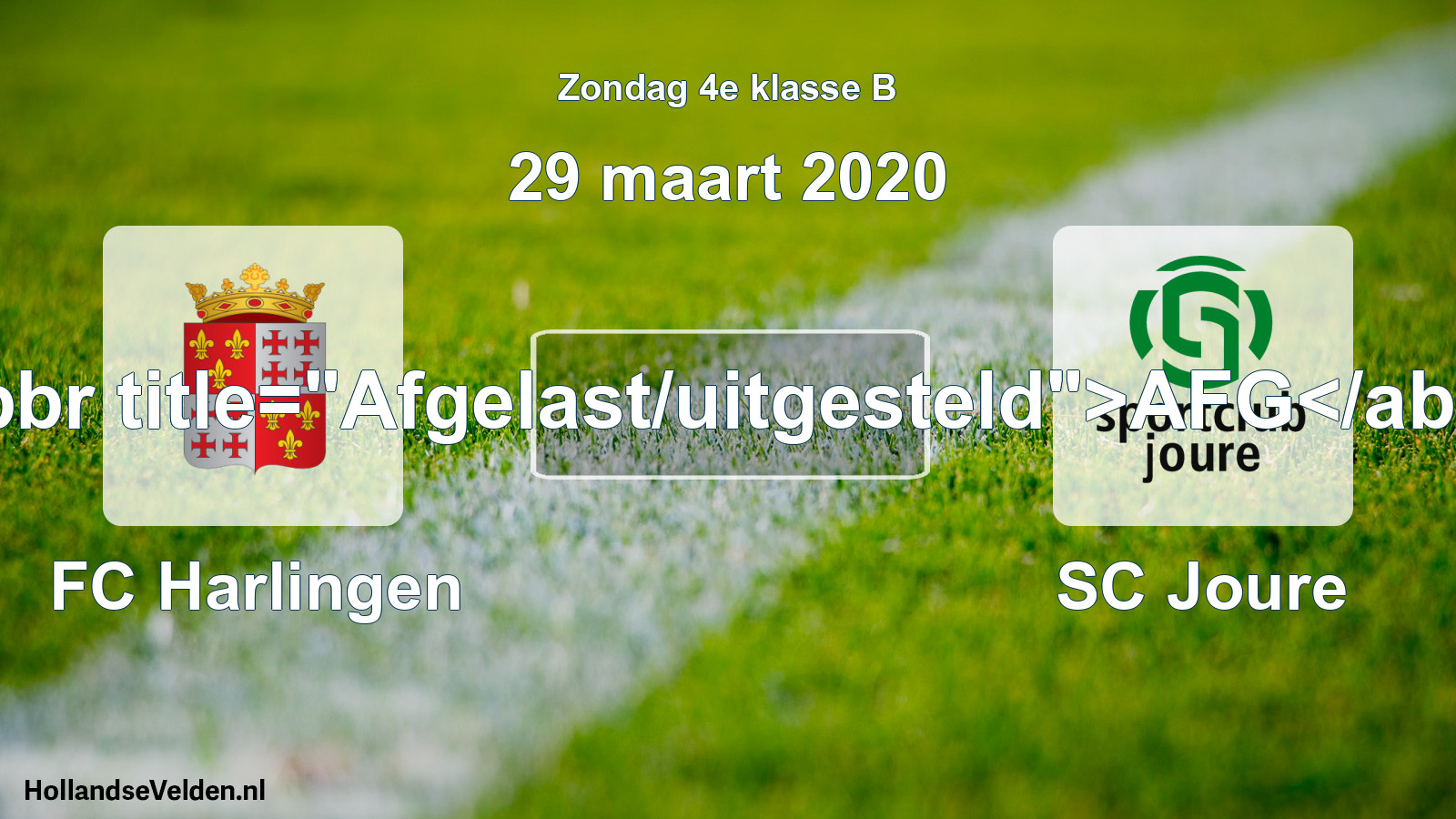 Scheduled Match: FC Harlingen - SC Joure (29 March 2020)