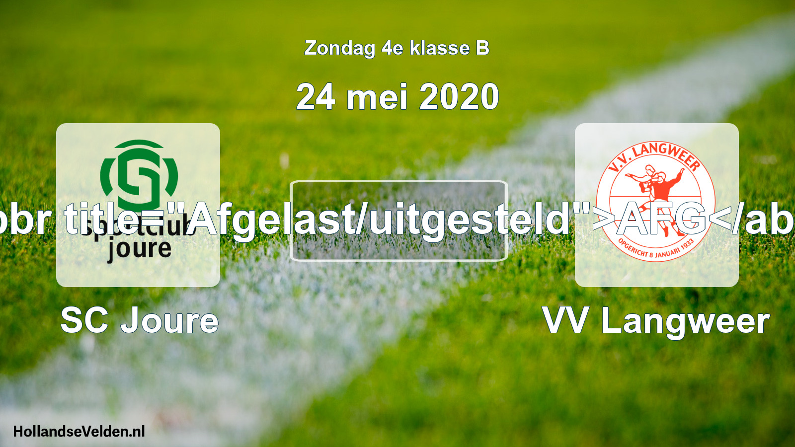 Scheduled Match: SC Joure - VV Langweer (24 May 2020)