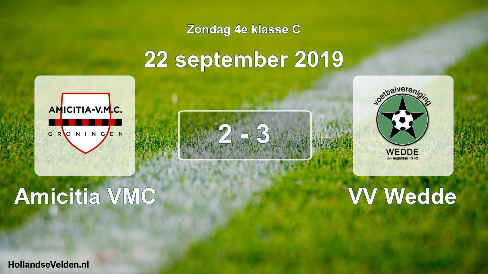 Total number of matches played: Amicitia VMC - VV Wedde 2 - 3 (22 September 2019)